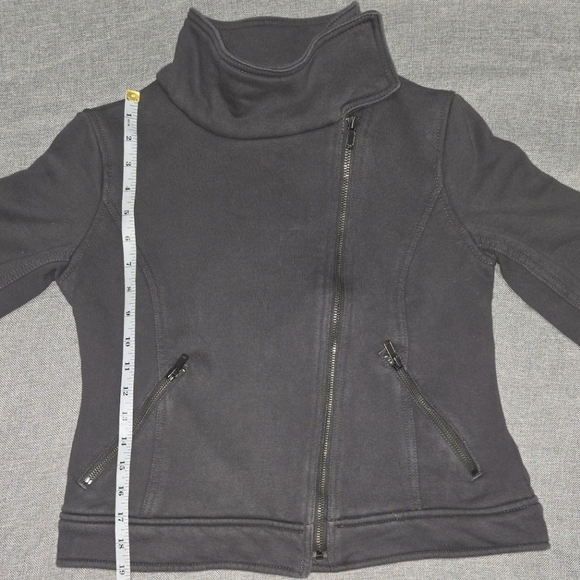 GAP Gray Asymmetrical Zipper Moto Style Cotton Blend Jacket Size Small - Picture 9 of 9